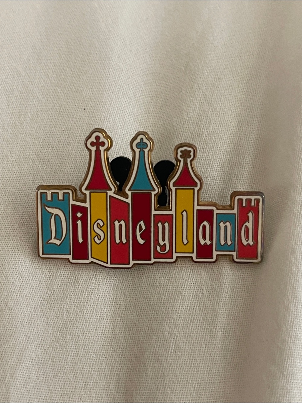 Disney Disneyland Castle Logo Enamel Pin - Red, Yellow, Blue, Black